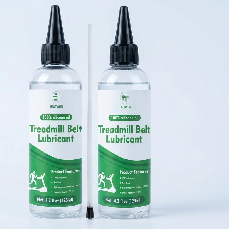 EIGTWEN twin pack of 125ml treadmill lubricant bottles with applicators